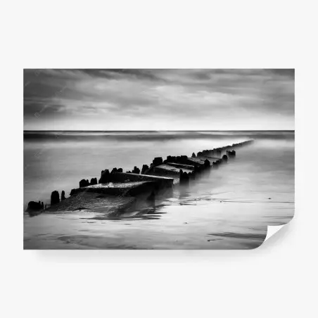 Papier peint brume marine sur brise-lames, Mer Baltique – Wallnifity®