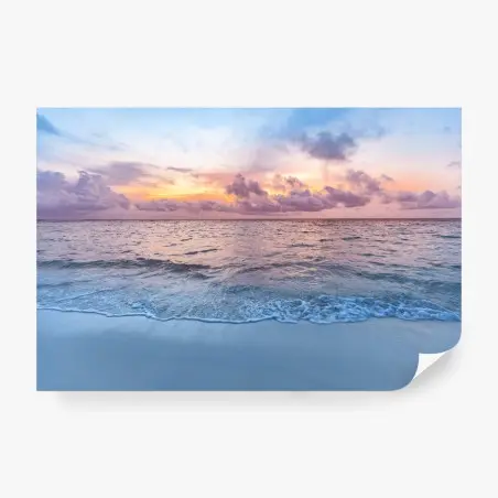 Papier peint coucher de soleil pastel sur la mer – Wallnifity®