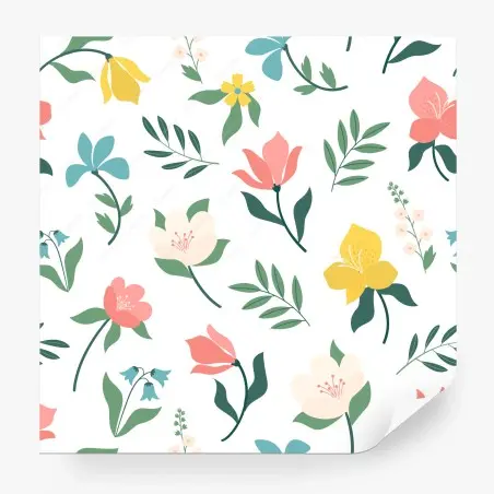 Papier peint motif floral printanier aux couleurs pastel – Wallnifity®