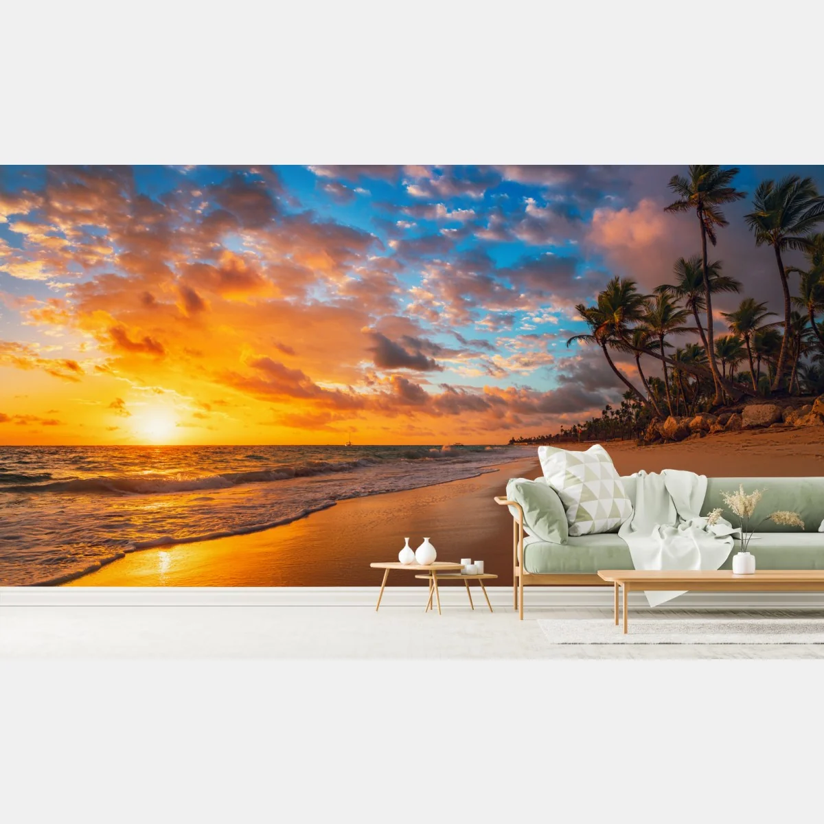 Papier peint paradis tropical au lever du soleil – Wallnifity® Papier peint paradis tropical au lever du soleil – Wallnifity®