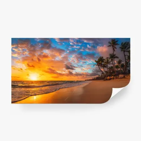 Papier peint paradis tropical au lever du soleil – Wallnifity®