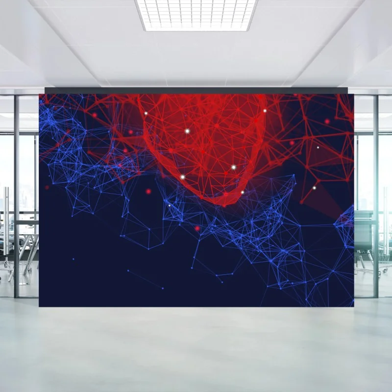 Papier peint cœur digital en réseau – Wallnifity® Papier peint cœur digital en réseau – Wallnifity®