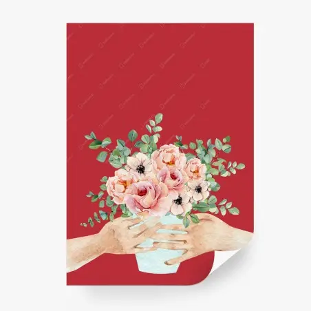 Papier peint bouquet aquarelle célébrant la féminité – Wallnifity®
