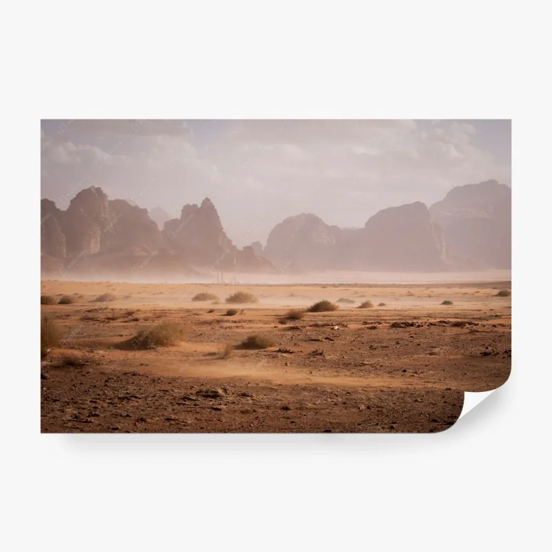 Papier peint panorama désertique aux formations rocheuses lointaines – Wallnifity® Papier peint panorama désertique aux formations rocheuses lointaines – Wallnifity®