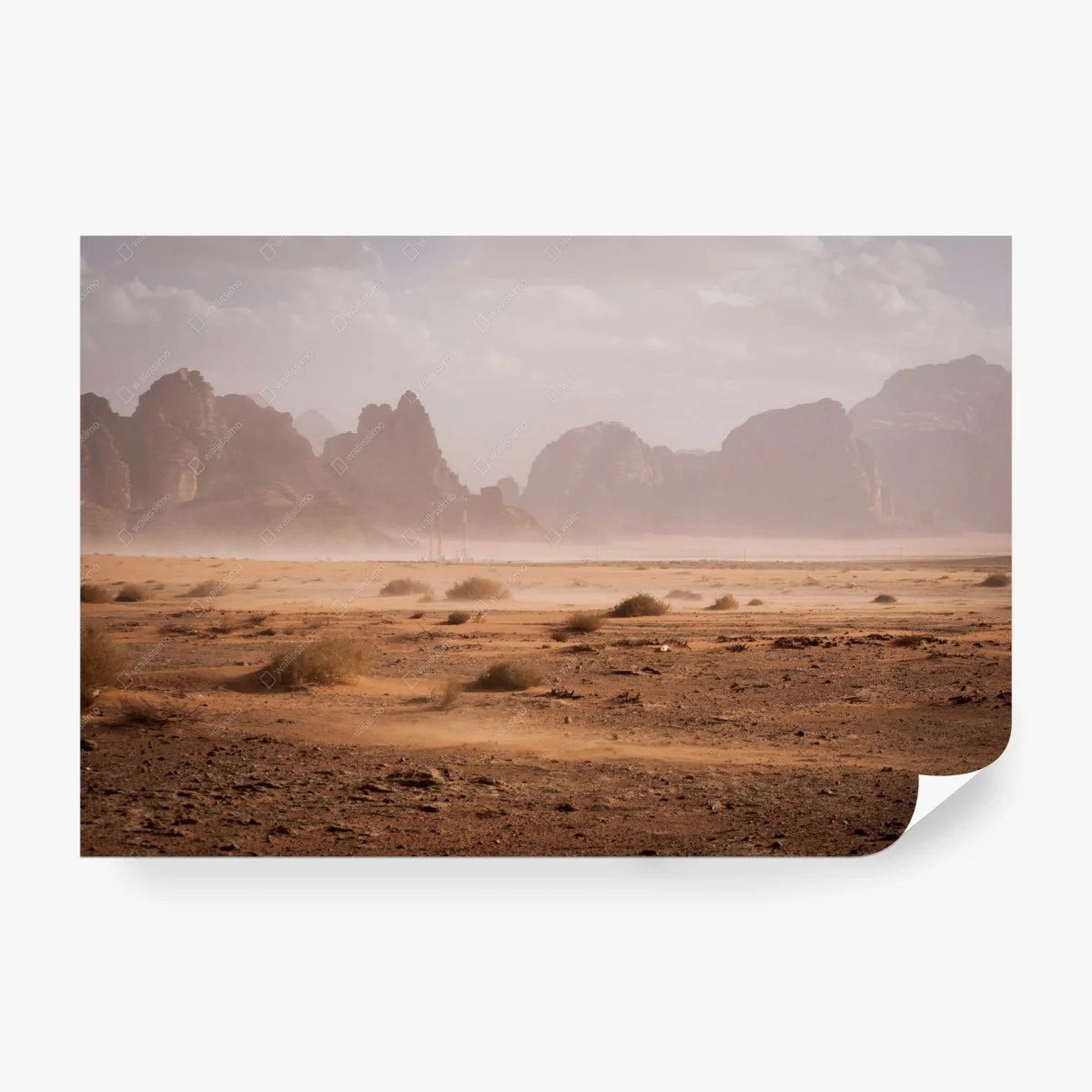 Papier peint panorama désertique aux formations rocheuses lointaines – Wallnifity® Papier peint panorama désertique aux formations rocheuses lointaines – Wallnifity®