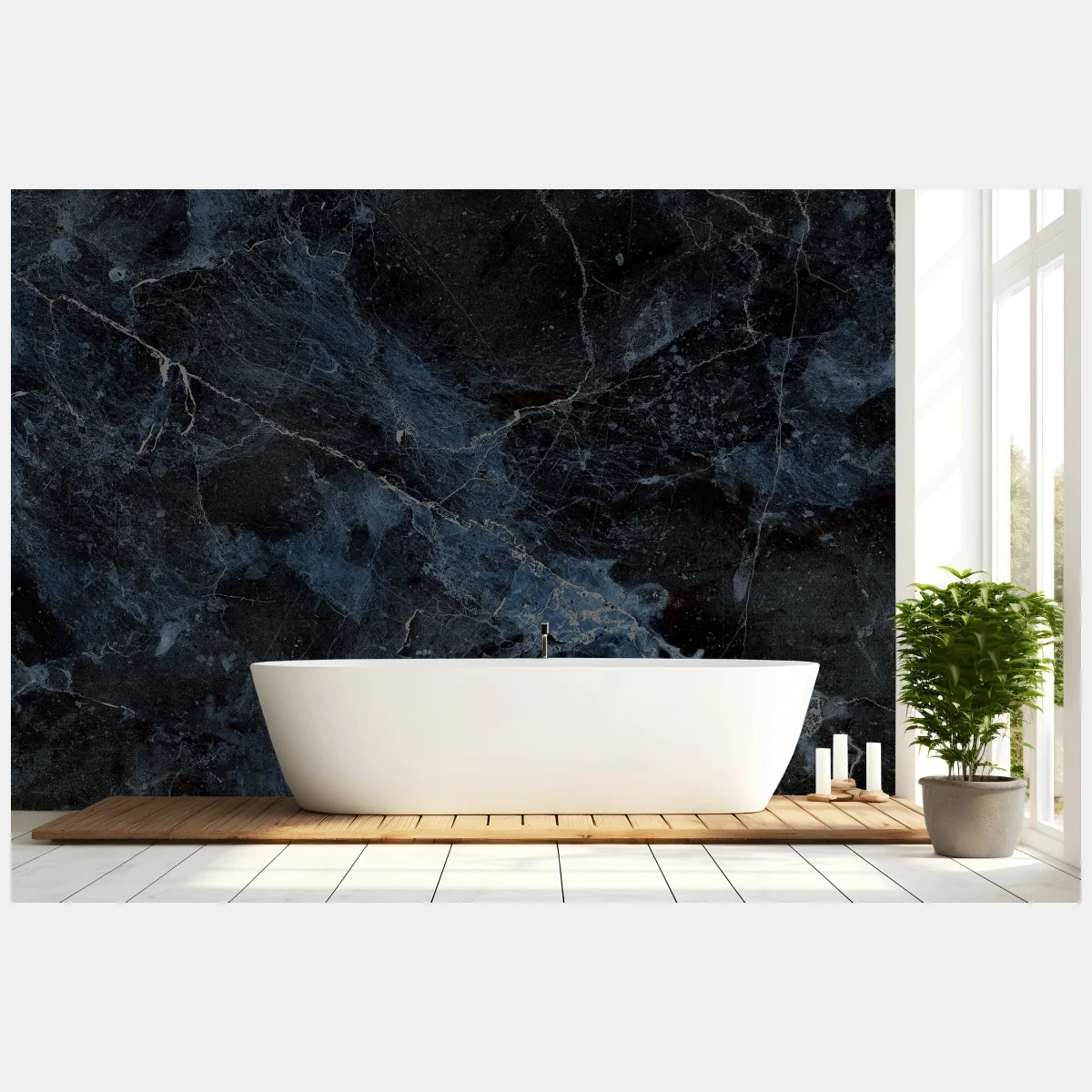 Papier peint motif marbre noir et bleu pour décoration murale – Wallnifity® Papier peint motif marbre noir et bleu pour décoration murale – Wallnifity®