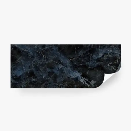 Papier peint motif marbre noir et bleu pour décoration murale – Wallnifity®