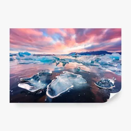 Papier peint éclats de glace au crépuscule polaire – Wallnifity®