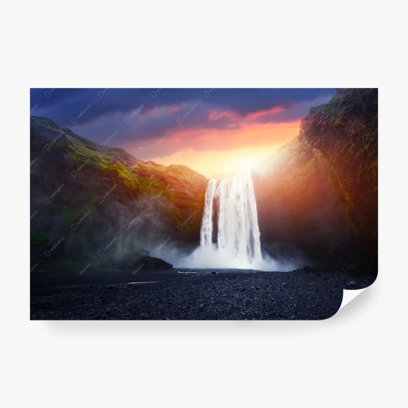 Papier peint cascade lumineuse au coucher du soleil – Wallnifity® Papier peint cascade lumineuse au coucher du soleil – Wallnifity®