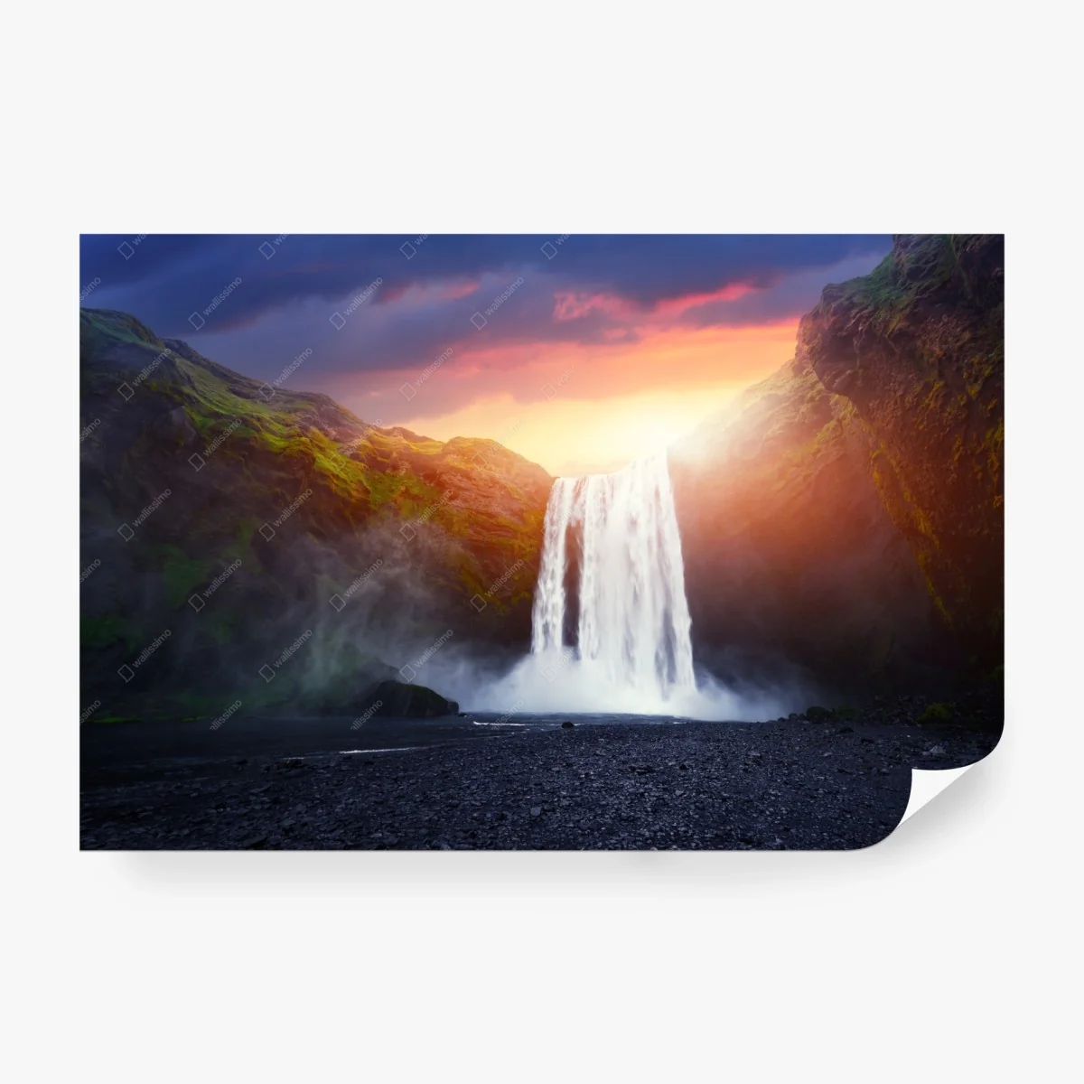 Papier peint cascade lumineuse au coucher du soleil – Wallnifity® Papier peint cascade lumineuse au coucher du soleil – Wallnifity®