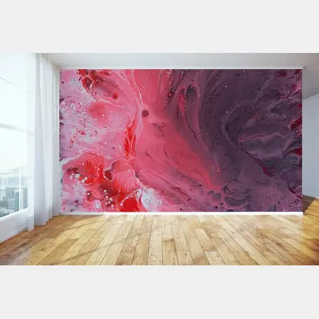 Papier peint vague de pigments rouges et violets – Wallnifity®