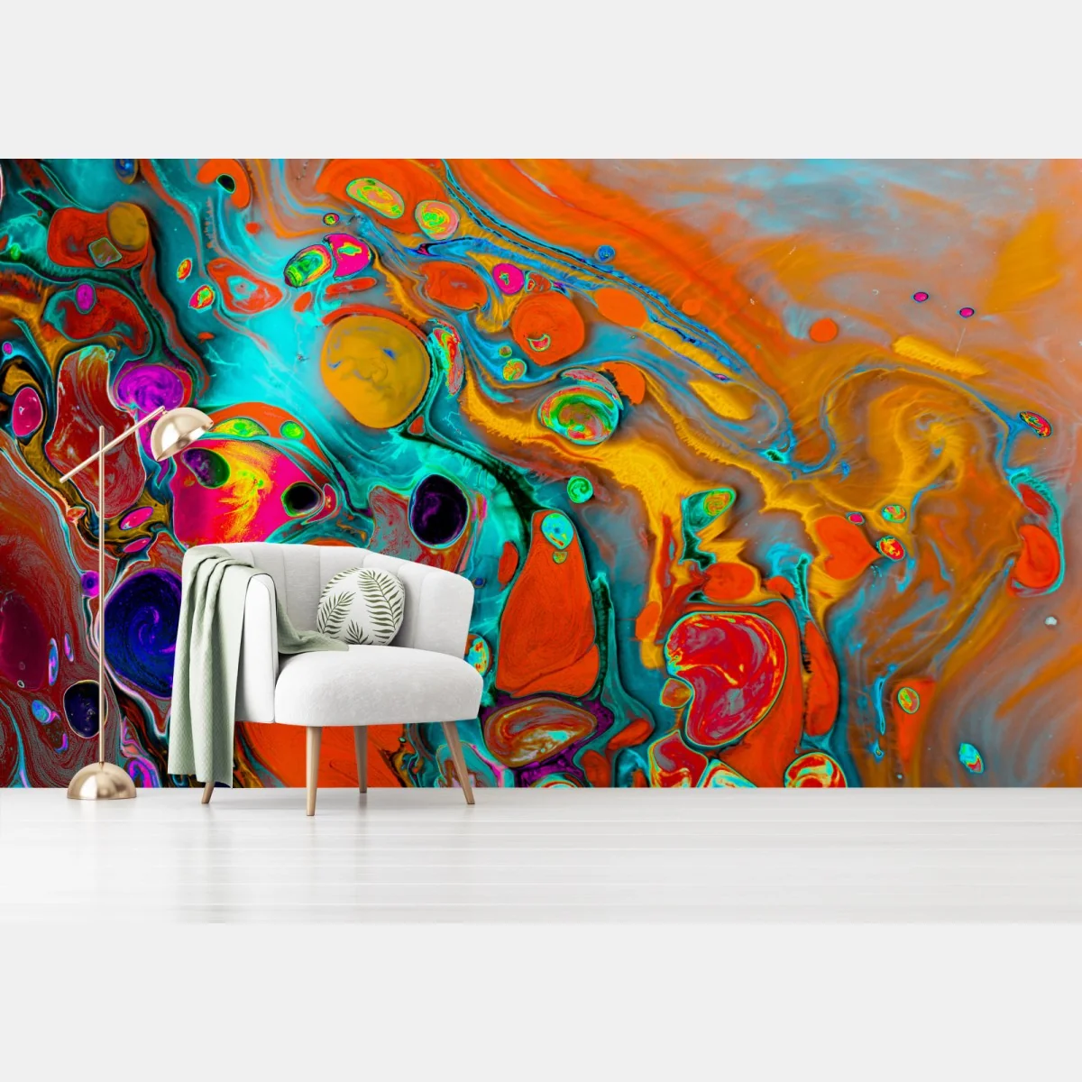 Papier peint fresque marbrée ottomane aux couleurs vibrantes – Wallnifity® Papier peint fresque marbrée ottomane aux couleurs vibrantes – Wallnifity®