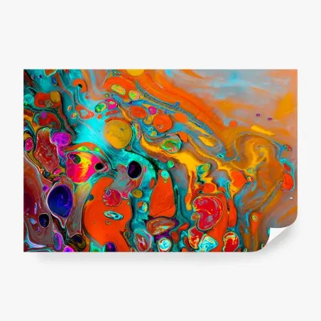 Papier peint fresque marbrée ottomane aux couleurs vibrantes – Wallnifity®