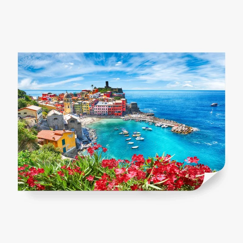 Papier peint village coloré de Vernazza, littoral d'Italie – Wallnifity® Papier peint village coloré de Vernazza, littoral d'Italie – Wallnifity®