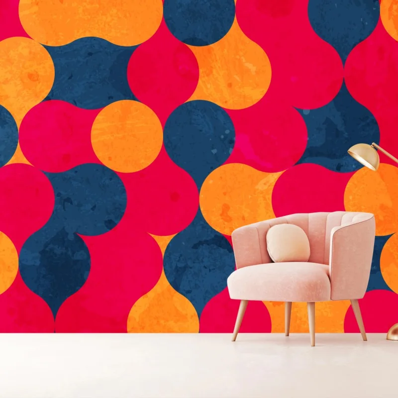Papier peint motif géométrique rétro aux couleurs vives – Wallnifity® Papier peint motif géométrique rétro aux couleurs vives – Wallnifity®