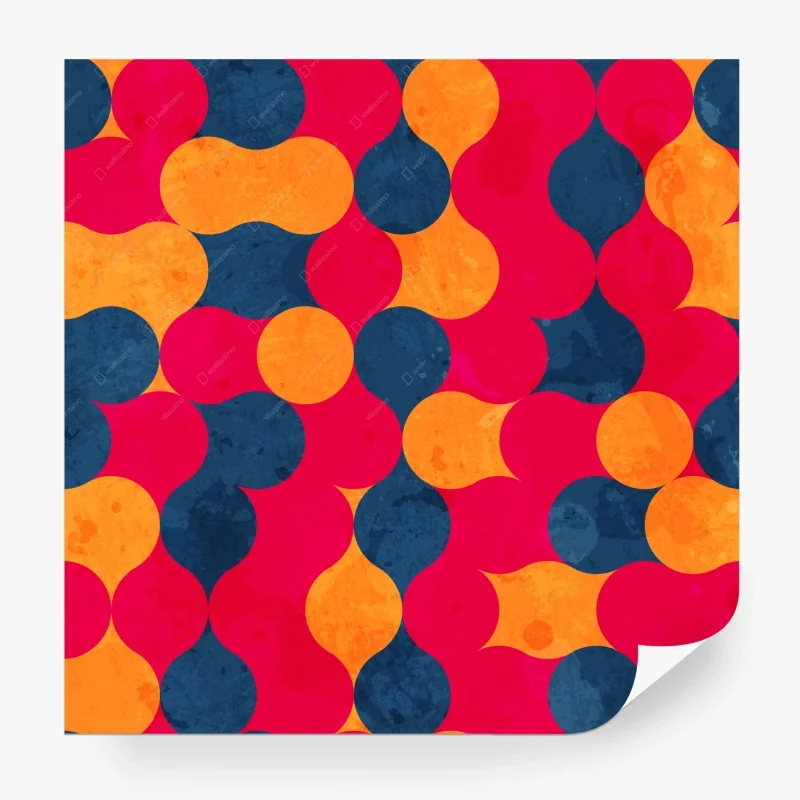 Papier peint motif géométrique rétro aux couleurs vives – Wallnifity® Papier peint motif géométrique rétro aux couleurs vives – Wallnifity®