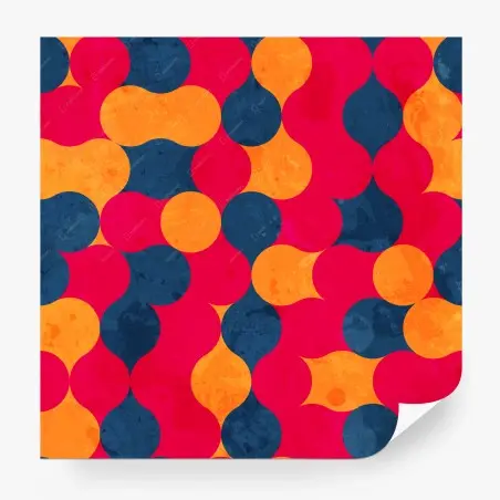 Papier peint motif géométrique rétro aux couleurs vives – Wallnifity®