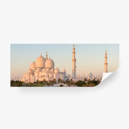 Papier peint panorama de la mosquée Sheikh Zayed à Abu Dhabi – Wallnifity®