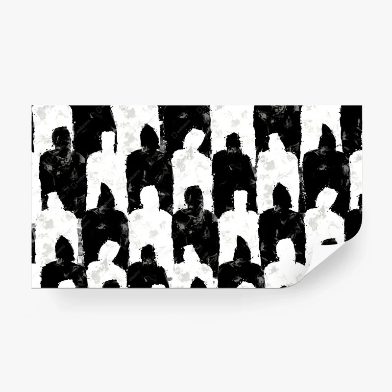 Papier peint mur de silhouettes monochromes – Wallnifity®