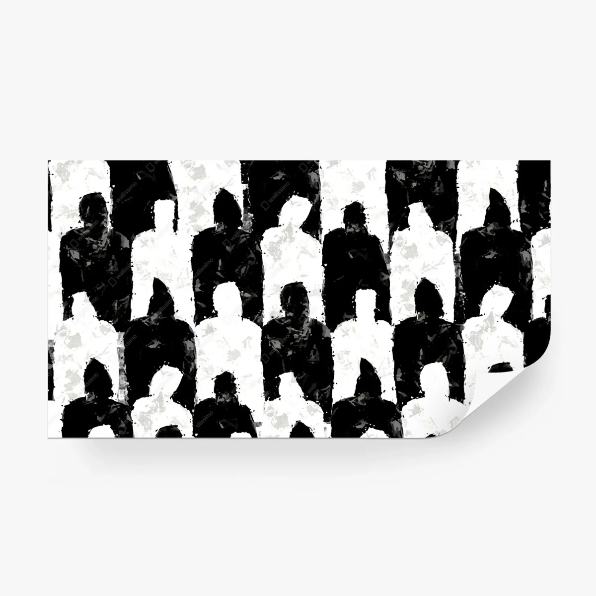 Papier peint mur de silhouettes monochromes – Wallnifity®