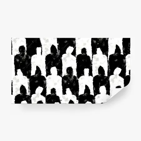 Papier peint mur de silhouettes monochromes – Wallnifity®