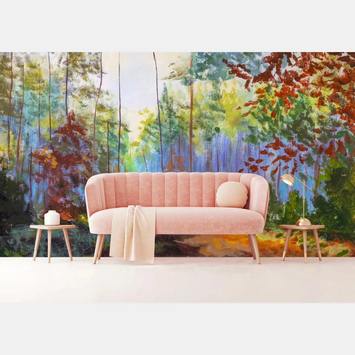 Papier peint allée d'automne sous la lumière dorée – Wallnifity® Papier peint allée d'automne sous la lumière dorée – Wallnifity®