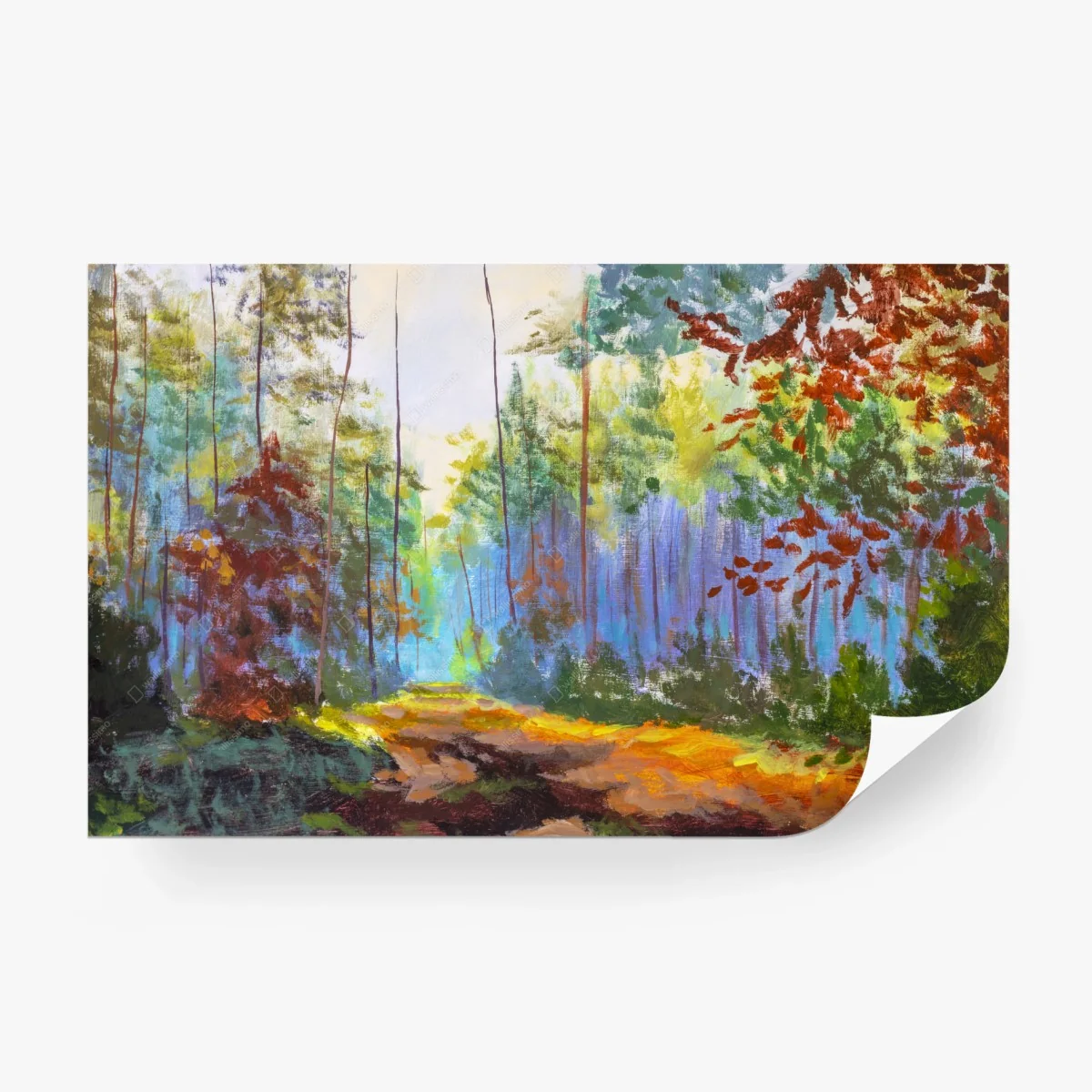 Papier peint allée d'automne sous la lumière dorée – Wallnifity® Papier peint allée d'automne sous la lumière dorée – Wallnifity®