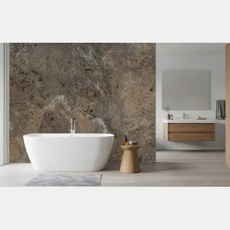 Papier peint texture pierre naturelle travertin gris et brun – Wallnifity®