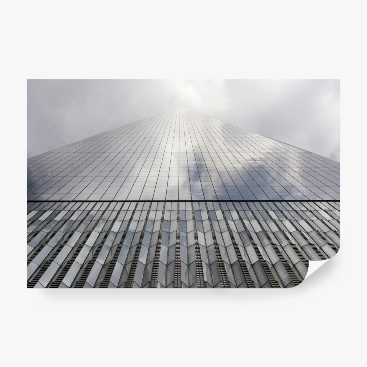 Papier peint perspective verticale d'un gratte-ciel en verre – Wallnifity® Papier peint perspective verticale d'un gratte-ciel en verre – Wallnifity®