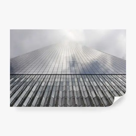 Papier peint perspective verticale d'un gratte-ciel en verre – Wallnifity®