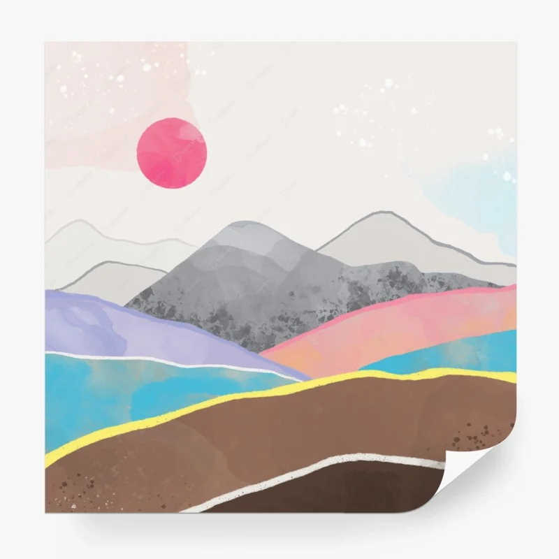 Papier peint paysage onirique aux teintes pastel – Wallnifity®