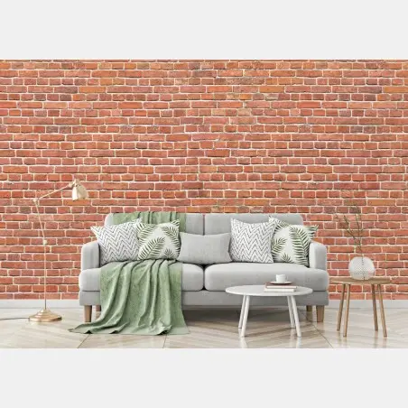 Papier peint mur de briques rouges effet vintage – Wallnifity®