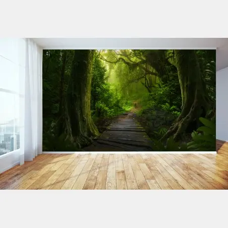 Papier peint sentier mystique au cœur de la forêt – Wallnifity®