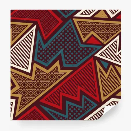 Papier peint motif géométrique ethnique aux étoiles et couleurs vives – Wallnifity®