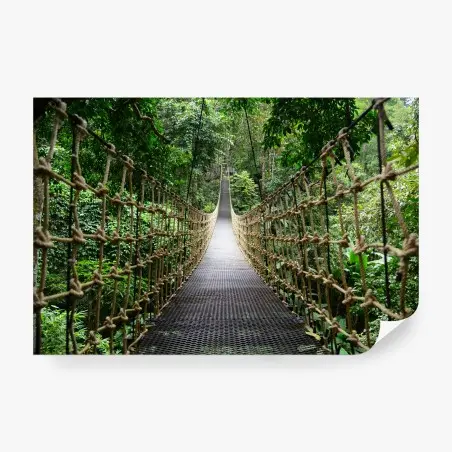 Papier peint passerelle suspendue au cœur de la jungle – Wallnifity®