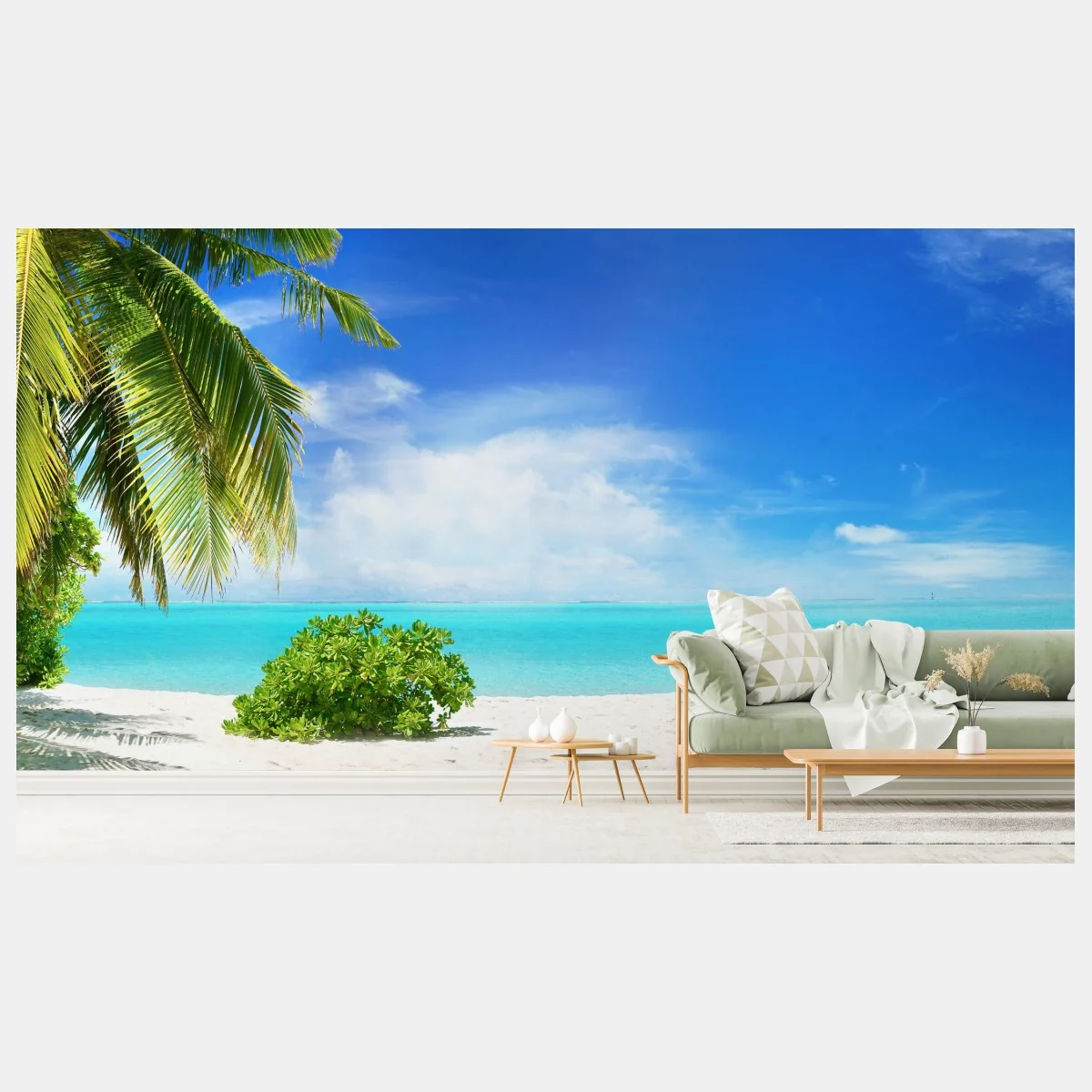 Papier peint plage paradisiaque aux Maldives – Wallnifity® Papier peint plage paradisiaque aux Maldives – Wallnifity®