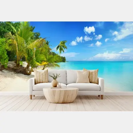 Papier peint havre tropical aux Maldives – Wallnifity®