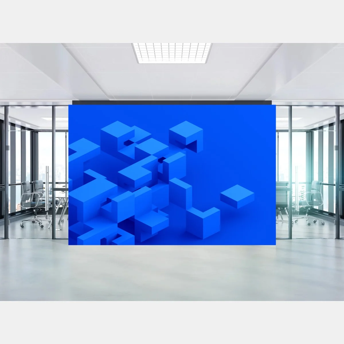 Papier peint composition géométrique bleue moderne – Wallnifity® Papier peint composition géométrique bleue moderne – Wallnifity®