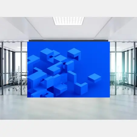Papier peint composition géométrique bleue moderne – Wallnifity®
