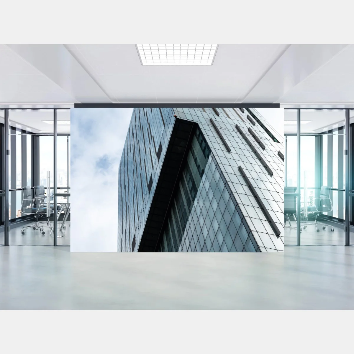 Papier peint perspective sur un gratte-ciel en verre – Wallnifity® Papier peint perspective sur un gratte-ciel en verre – Wallnifity®