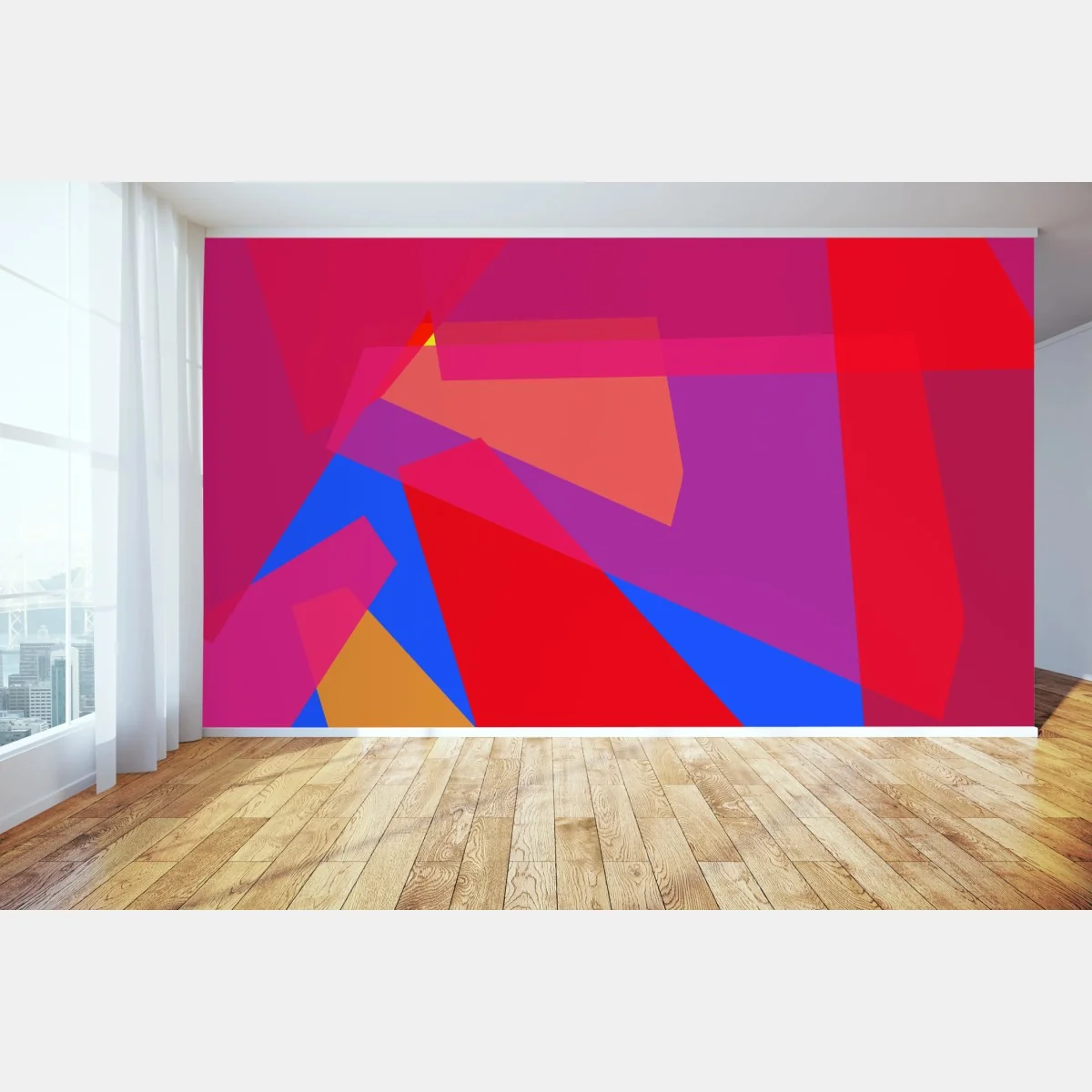 Papier peint composition angulaire en couleurs vives – Wallnifity® Papier peint composition angulaire en couleurs vives – Wallnifity®