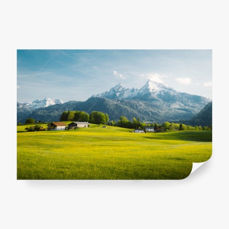 Papier peint havre alpin de printemps dans les Alpes – Wallnifity®