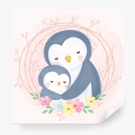 Papier peint douce étreinte de manchots – Wallnifity®