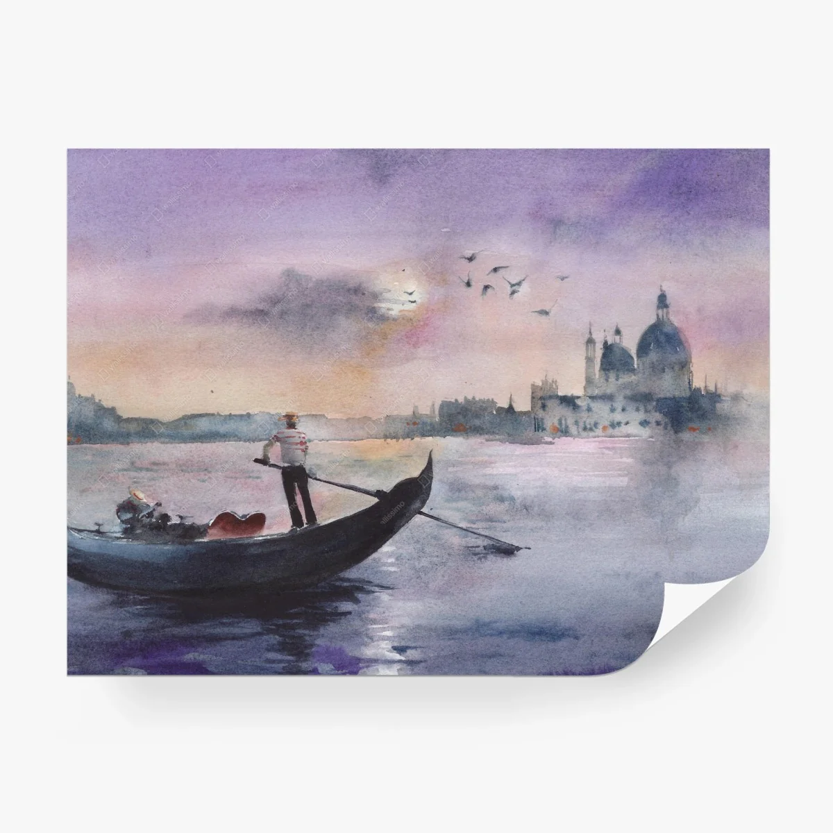 Papier peint coucher de soleil à Venise en aquarelle – Wallnifity® Papier peint coucher de soleil à Venise en aquarelle – Wallnifity®