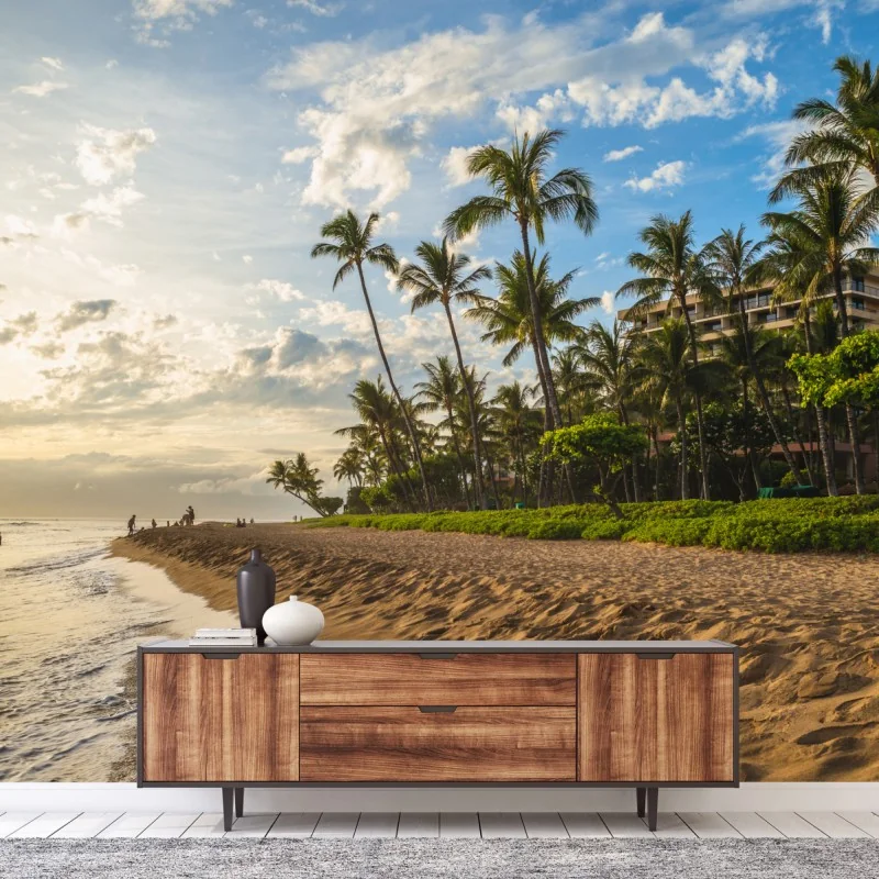 Papier peint plage tropicale à Kaanapali, Maui – Wallnifity® Papier peint plage tropicale à Kaanapali, Maui – Wallnifity®