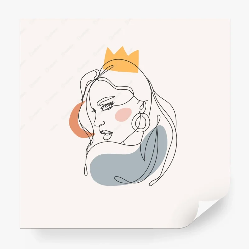 Papier peint portrait minimaliste de reine moderne – Wallnifity®