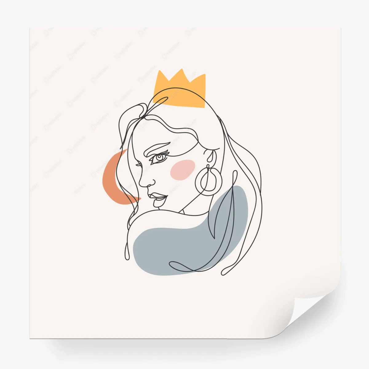 Papier peint portrait minimaliste de reine moderne – Wallnifity®