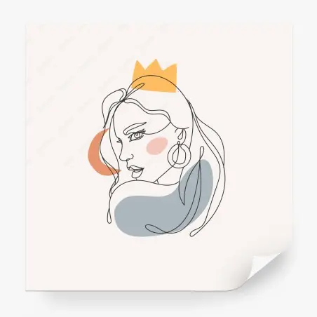 Papier peint portrait minimaliste de reine moderne – Wallnifity®
