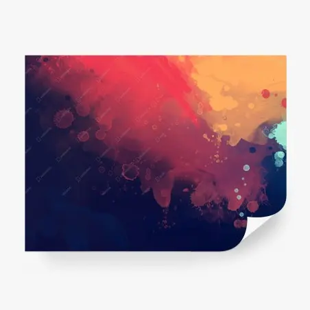 Papier peint composition abstraite aux teintes chaudes et bleues – Wallnifity®