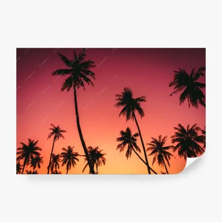 Papier peint paradis tropical au coucher de soleil – Wallnifity®